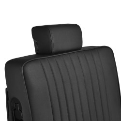 Gabbiano Fotel barberski Levi czarny z czarną ramą bez przeszycia z tyłu