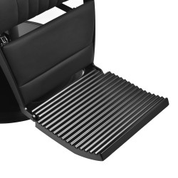 Gabbiano Fotel barberski Levi czarny z czarną ramą bez przeszycia z tyłu