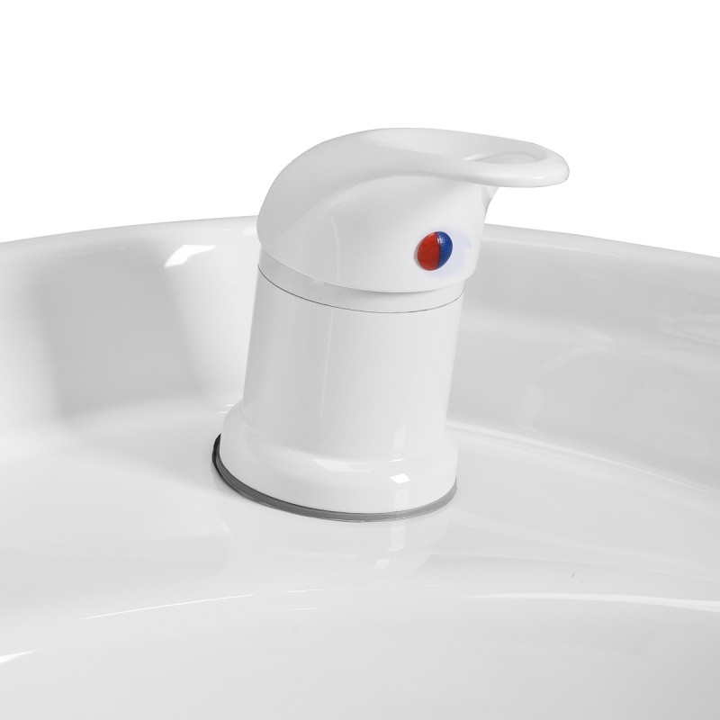 White-black salon shampoo station