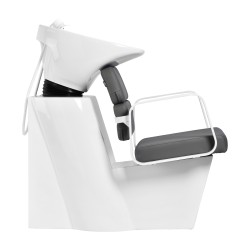 White-gray ceramic salon shampoo basin
