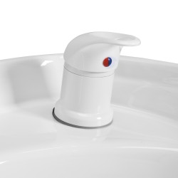 Ceramiczna biało-szara myjnia fryzjerska