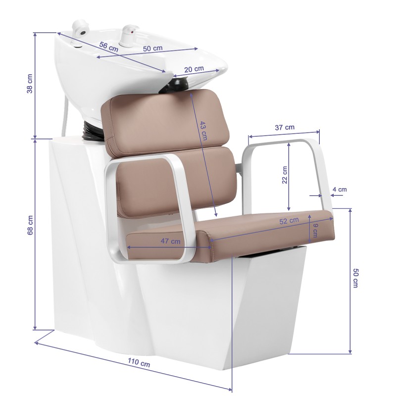 Havana biało-beżowa myjnia fryzjerska