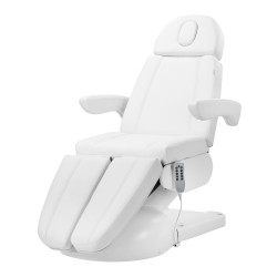 Biały elektryczny fotel do zabiegów kosmetycznych Zaffiro Lux