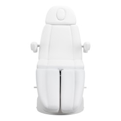 Biały elektryczny fotel do zabiegów kosmetycznych Zaffiro.