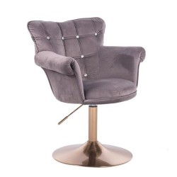 Graphite velvet chair gold base