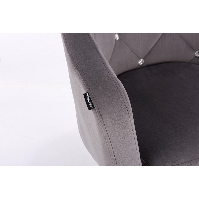 Fotel BLINK HR  Grafitowy Welur Złota Podstawa