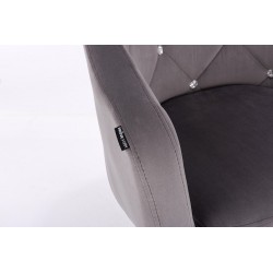 Fotel BLINK HR K Grafitowy Welur Złota Podstawa