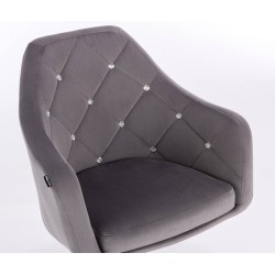 Fotel BLINK HR K Grafitowy Welur Złota Podstawa