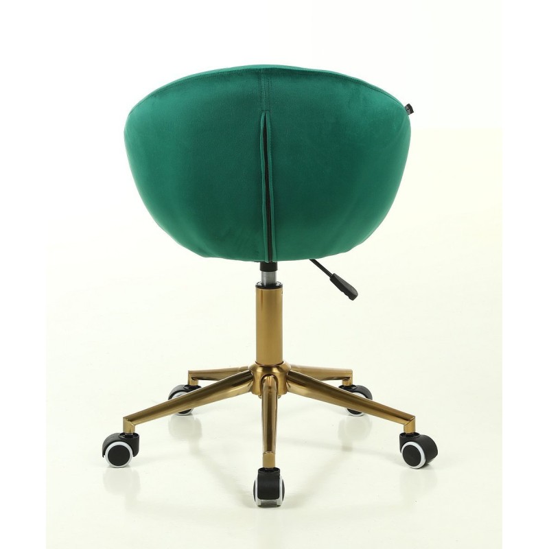 Fotel Hr948 Butelkowa Zieleń Welur Złota Podstawa