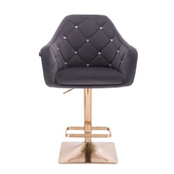 Fotel BLINK HR Kw Grafitowy Welur Złota Podstawa