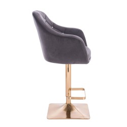 Fotel BLINK HR Kw Grafitowy Welur Złota Podstawa