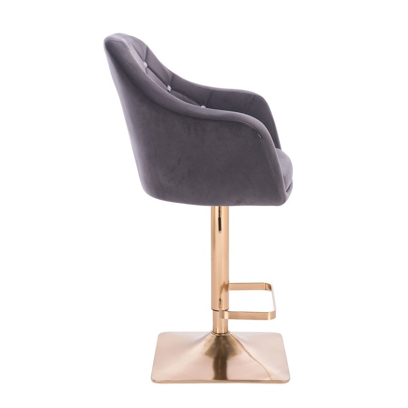 Fotel BLINK HR Kw Grafitowy Welur Złota Podstawa