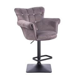 Graphite velvet chair, black base