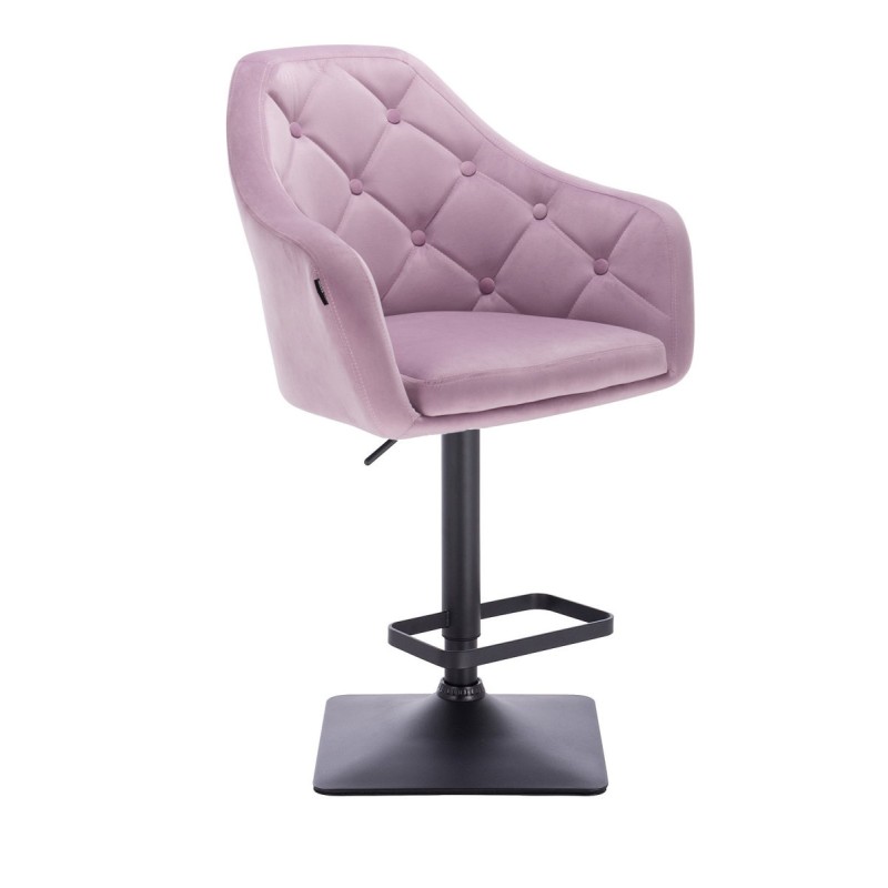 Lavender velour chair, black base