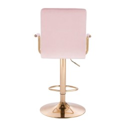 Powder-pink velour chair gold base