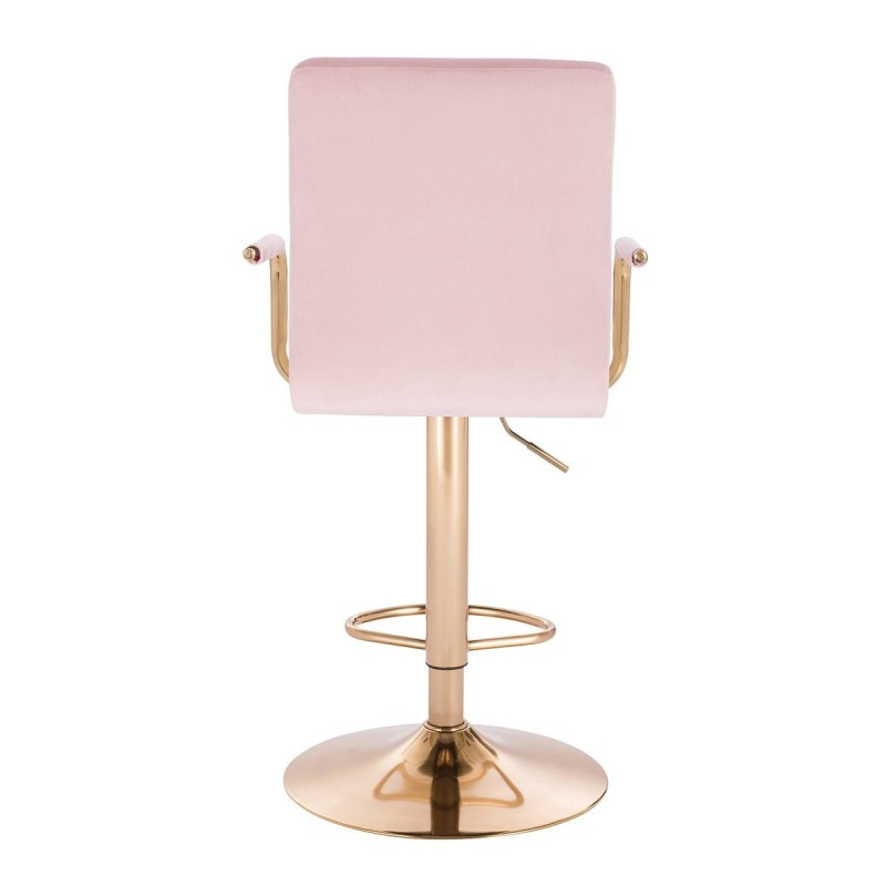 Powder-pink velour chair gold base
