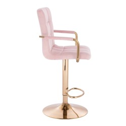 Powder-pink velvet chair gold base