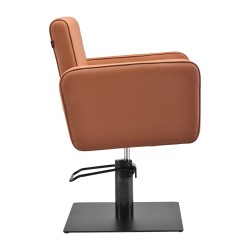 Brown salon chair black base