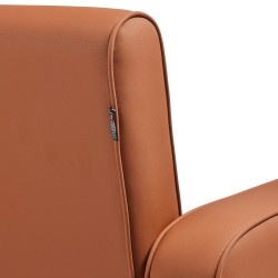 Brązowy fotel fryzjerski czarna podstawa