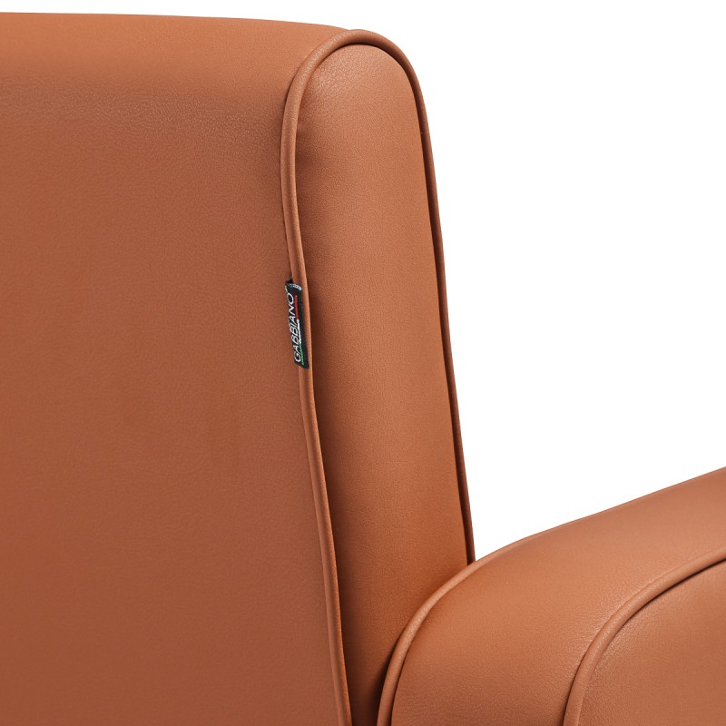 Brązowy fotel fryzjerski czarna podstawa