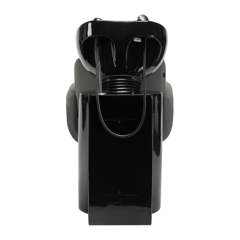 Szara myjnia fryzjerska z fotelem