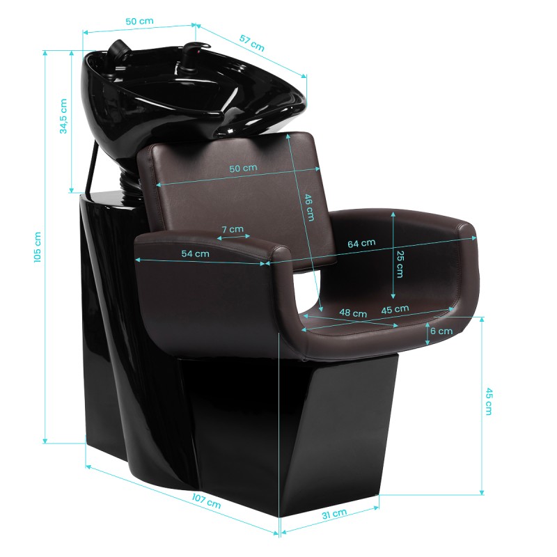 Gabbiano myjnia fryzjerska Mataro Brązowy