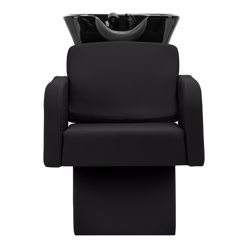 Black reclining salon shampoo chair