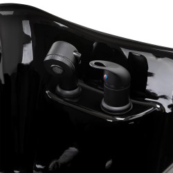 Black reclining shampoo chair sink
