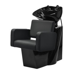 Black shampoo chair with basin