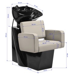 Gabbiano myjnia fryzjerska Bilbao szarobeżowy