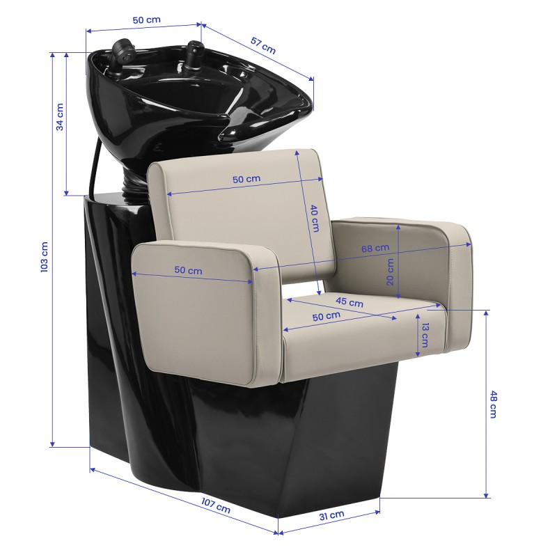 Gabbiano myjnia fryzjerska Bilbao szarobeżowy