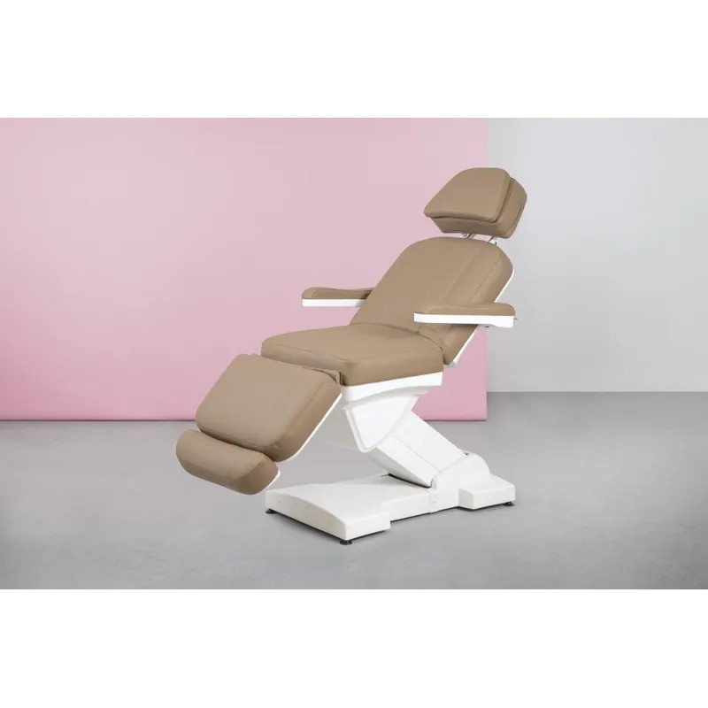 Fotel kosmetyczny RICLE brązowy podgrzewany -Fotele kosmetyczne elektryczne- 