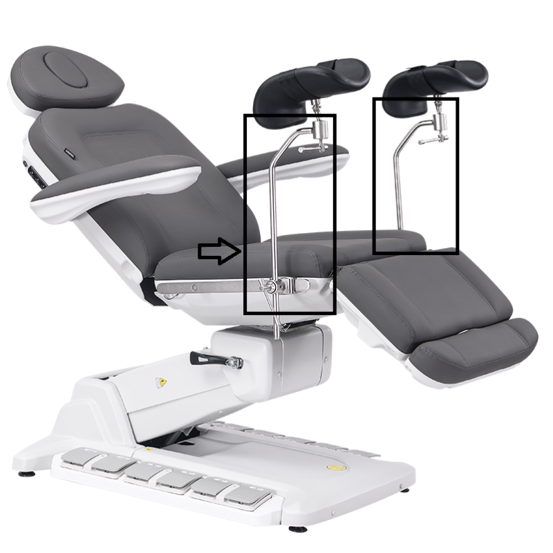 Fotel zabiegowy SIMUS opcja do waginoplastyki szary -Fotele Kosmetyczne Zabiegowe- 