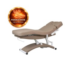 Leżanka kosmetyczna TAL z 3 silnikami i podgrzewaniem brązowa -Łóżka kosmetyczne- 