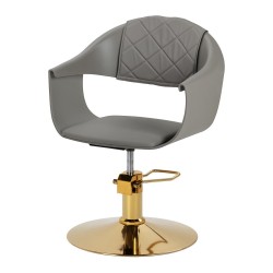 Szara krzesło do stylizacji salonu z kółkami