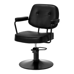 Czarna fryzjerska krzesło o eleganckim designie
