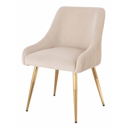 Hr920 Krzesło Złote Nogi Kremowy Welur