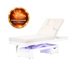Biały podgrzewany kosmetyczny stół do zabiegów spa