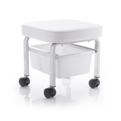 Pedicure stool with built-in container