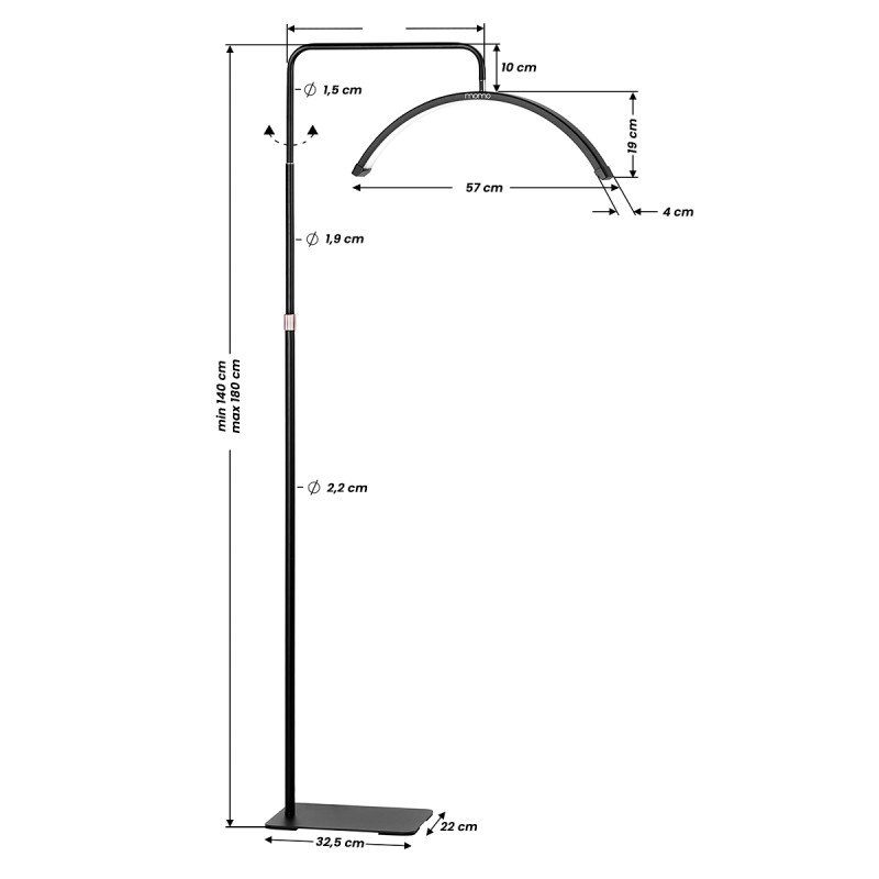 Lampa zabiegowa MOMO MOON MX6 do rzęs czarna