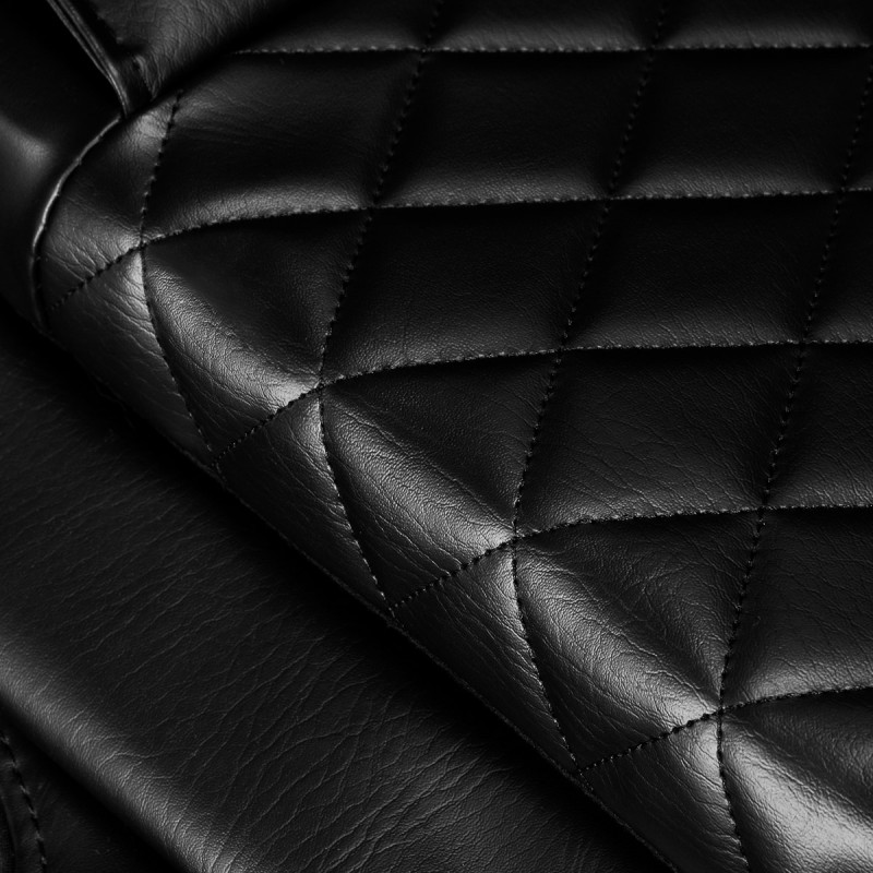Wood-paneled leather massage chair