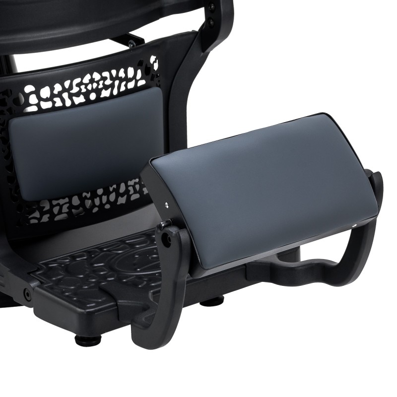 Gabbiano Fotel barberski Niccolo grafitowy bezguzikowy