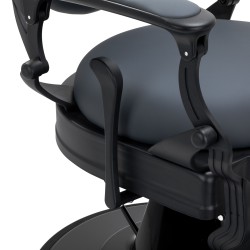 Gabbiano Fotel barberski Niccolo grafitowy bezguzikowy