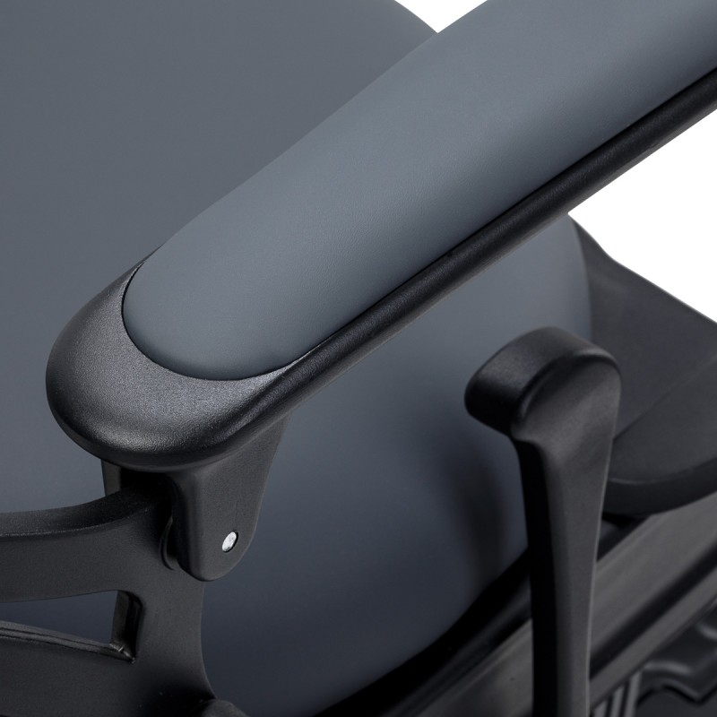 Gabbiano Fotel barberski Niccolo grafitowy bezguzikowy