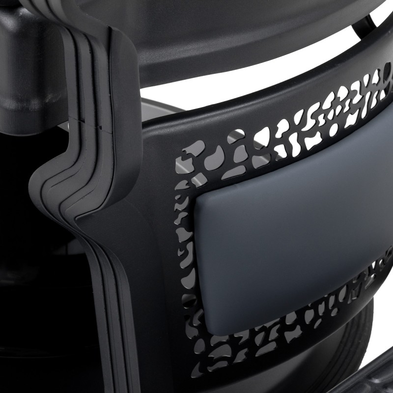 Gabbiano Fotel barberski Niccolo grafitowy bezguzikowy