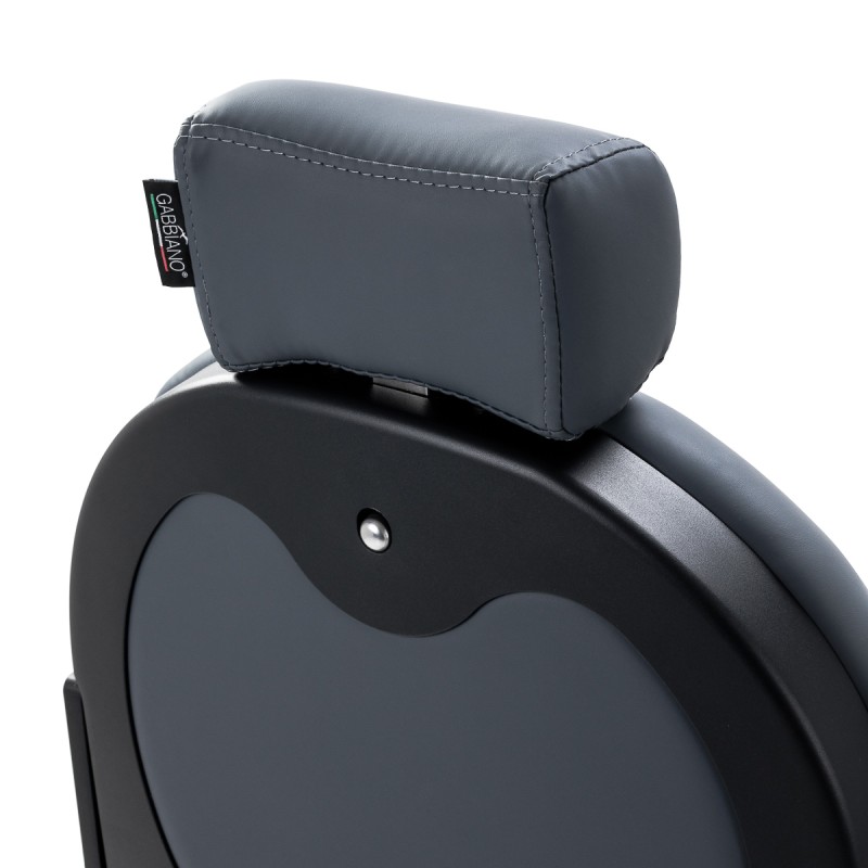 Gabbiano Fotel barberski Niccolo grafitowy bezguzikowy