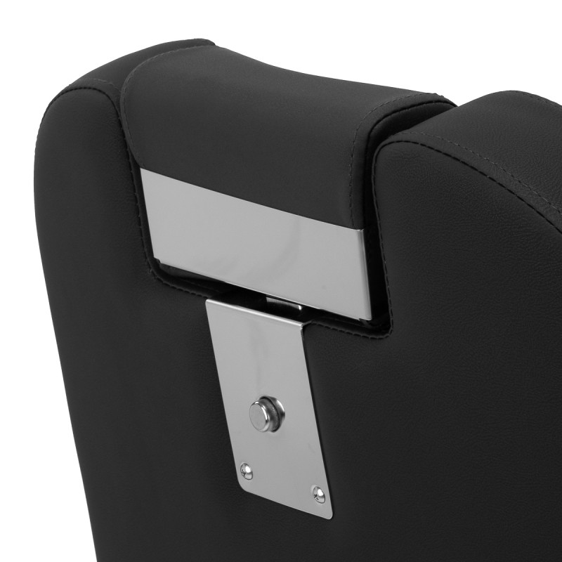 Gabbiano Fotel barberski Bruno czarny z czarną ramą