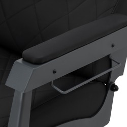 Czarny grafitowy fotel barberski