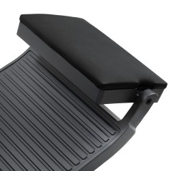 Modern black-and-graphite barber chair