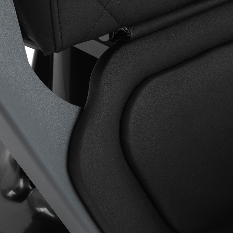 Gabbiano Fotel barberski Bruno czarny z grafitową ramą